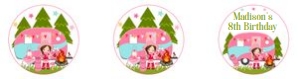 Glamping brunette cupcake toppers: Glamping brunette cupcake toppers