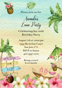 Luau 5x7 invitation lubp design preview