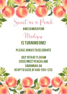 Peach birthday invitation pebi: Peach birthday invitation pebi