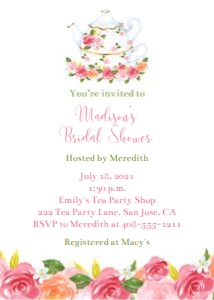Tea party bridal shower invitation tpbs design preview