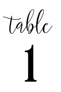 Minimalist 4x6 table number BWMS design preview
