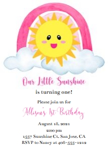 Sunshine rainbow invitation sunr design preview
