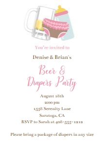 Beer and diapers invitation design preview