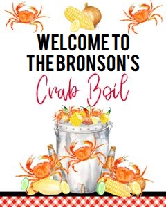 Crab boil 8x10 welcome sign design preview
