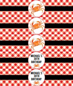 Crab boil water bottle wrappers design preview