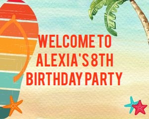 Flip flop welcome sign 8x10 design preview