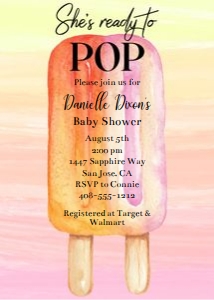 Ready to pop 5x7 popsicle invitation design preview