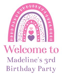 Rainbow pink and purple welcome sign 8x10 design preview