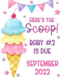 Here's the scoop baby is due 11x14 sign: Here's the scoop baby is due 11x14