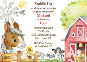 Horse farm invitation 5x7: Horse farm invitation 5x7