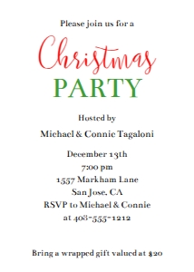 Minimalist Christmas Party 5x7 Invitation: Minimalist Christmas Party 5x7 Invitation