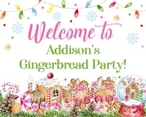 Gingerbread Train Welcome sign 8x10 design preview