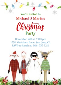 Hip Christmas Party invitation 5x7 design preview