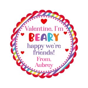 Beary Valentine 2.75 tag design preview