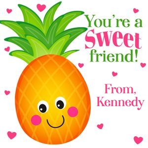Pineapple Valentine 3x3 design preview