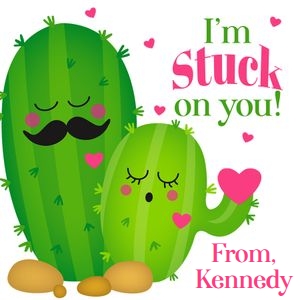 I'm stuck on you cactus 3x3 tag design preview