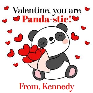 Panda-stic 3x3 Valentine tag: Panda-stic 3x3 Valentine tag