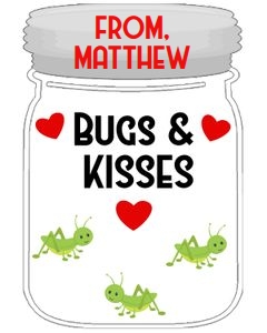 Bugs and kisses 4x5 Valentine card: Bugs and kisses 4x5 Valentine card