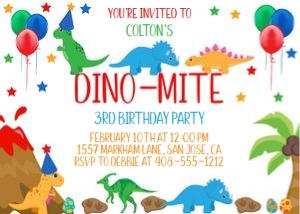 Dino mite 5x7 invitation: Dino mite 5x7 invitation