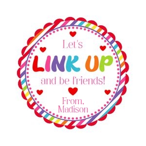 Link up circle tag design preview
