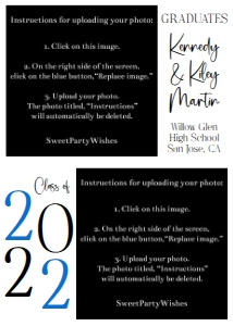 5x7 twins graduation invitation design preview