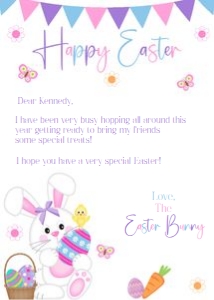 Easter bunny letter 5x7: Easter bunny letter 5x7