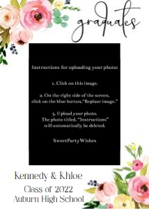 Floral swag 5x7 graduates announcement: Floral swag 5x7 graduates announcement