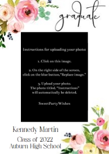 Floral swag 5x7 graduate announcement: Floral swag 5x7 graduates announcement