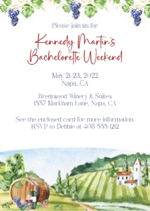 Winery bachelorette weekend invitation design preview