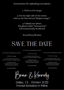 5x7 Save the Date black background 4 photos: 5x7 Save the Date black background 4 photos