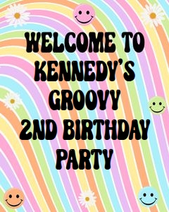Pastel groovy 8x10 welcome sign: Pastel groovy 8x10 welcome sign