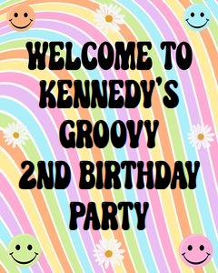Pastel groovy 16x20 welcome sign: Pastel groovy 8x10 welcome sign