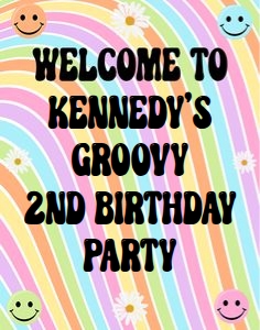 Pastel groovy 11x14 welcome sign: Pastel groovy 8x10 welcome sign