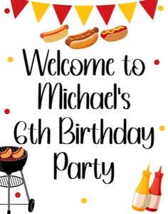 Hot dog 11x14 welcome sign design preview