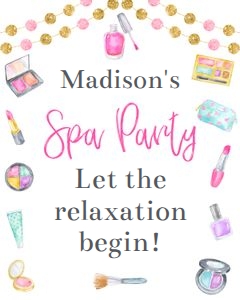 Bundle Spa party sign 8x10: Bundle Spa Menu 8x10 masp