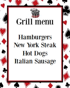 Bundle casino grill menu 8x10: Bundle casino 8x10 welcome sign cas