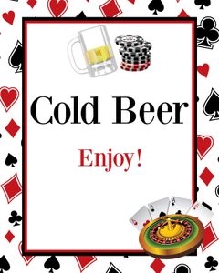 Bundle casino cold beer 8x10 not editable: Bundle casino 8x10 welcome sign cas