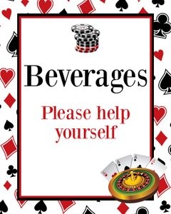 Bundle casino beverage 8x10 not editable: Bundle casino 8x10 welcome sign cas