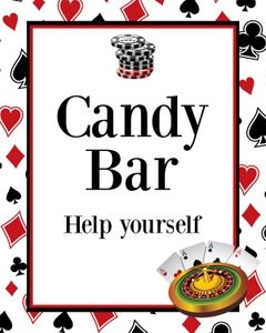 Bundle casino candy bar 8x10 not editable: Bundle casino 8x10 welcome sign cas