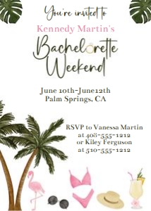 Beach bachelorette weekend invitation 5x7: Beach bachelorette weekend invitation 5x7