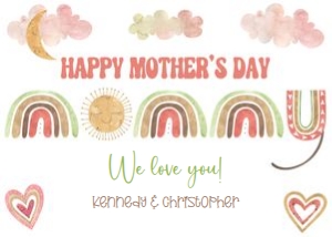 Rainbow mommy Mother's Day 5x7 card: Rainbow mommy Mother's Day 5x7 card