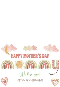 Rainbow Mother's Day 5x7 fold over: Rainbow mommy Mother's Day 5x7 card