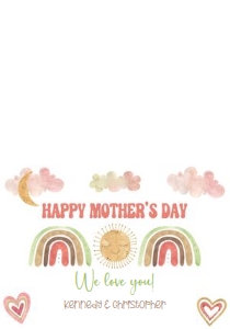 Rainbow Mom Mother's Day 5x7 fold over: Rainbow mommy Mother's Day 5x7 card