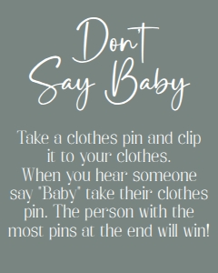 Sage green Don't say baby 8x10 bundle: Sage green Don't say baby 8x10 bundle