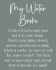 Sage green My water broke 8x10 bundle: Sage green Don't say baby 8x10 bundle