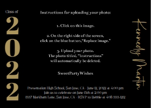 Class of 2022 7x5 invitation design preview