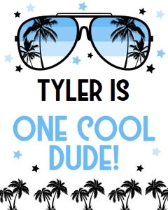 Blue and black one cool dude 8x10 design preview