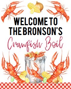 Crawfish 8x10 welcome sign without bottle images: Crawfish 8x10 Welcome Sign CFBP