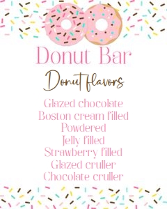 Pink sprinkle donut bar 8x10 design preview