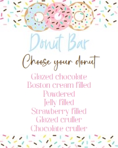 Donut sprinkle donut bar 8x10 design preview